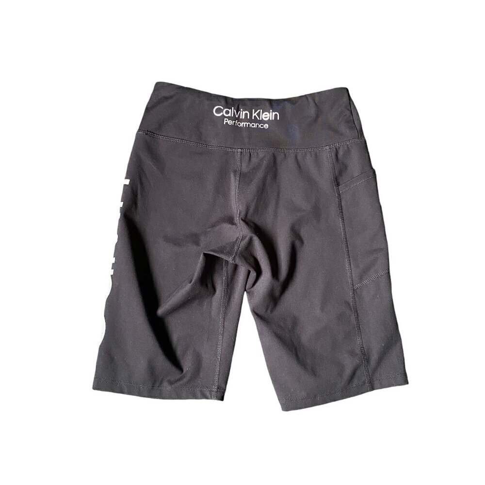 Calvin Klein Performance High Waist Black White Bike Short Women's Size SMALL - Picture 3 of 5